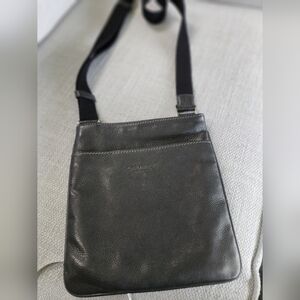 Cuoieria Fiorentina Blackish Brown Leather Crossbody Bag Made In Italy 9x10